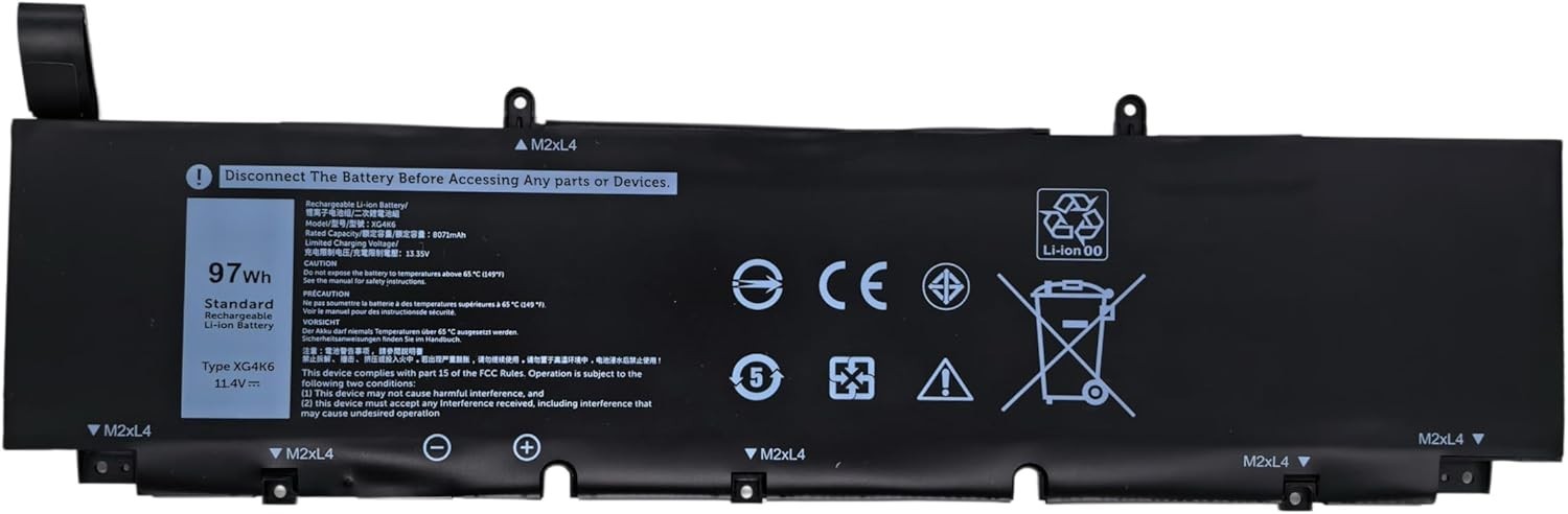 Replacement XG4K6 Battery for Dell XPS 17 & Precision 5000 Series Laptop – 97Wh