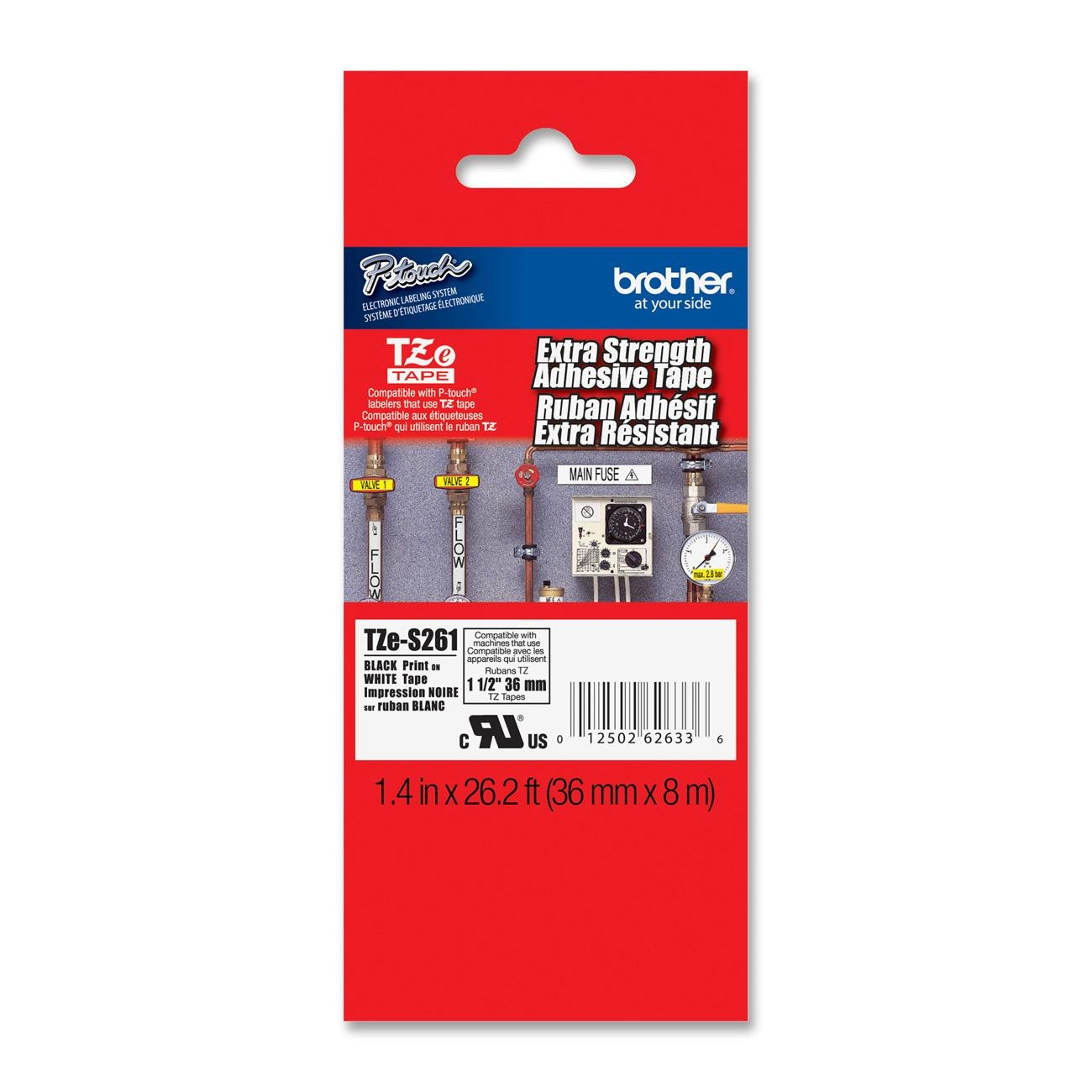 Brother TZeS261 36mm extra strength black on white P-touch PT P900 P900W P950NW