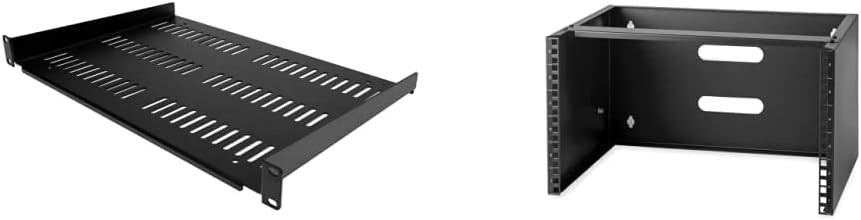 StarTech.com 1U Server Rack Shelf + 6U Wall Mount Network 1U, Black 