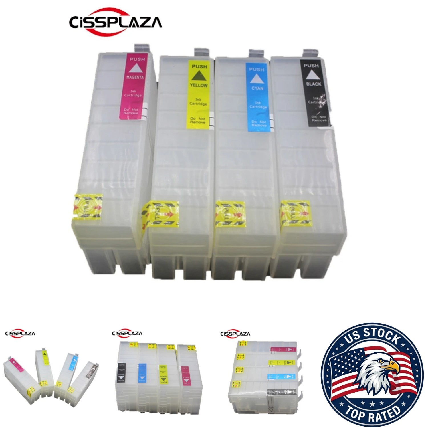 4pcs 50ML Refillable Ink Cartridge Compatible Black Ink without Chip Bulk