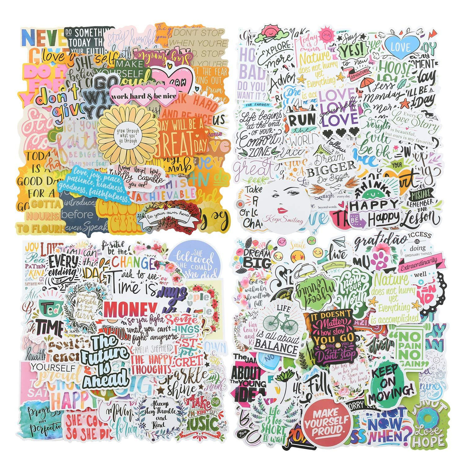 200pcs Motivational Quote Stickers, Inspirational Positive Stickers 
