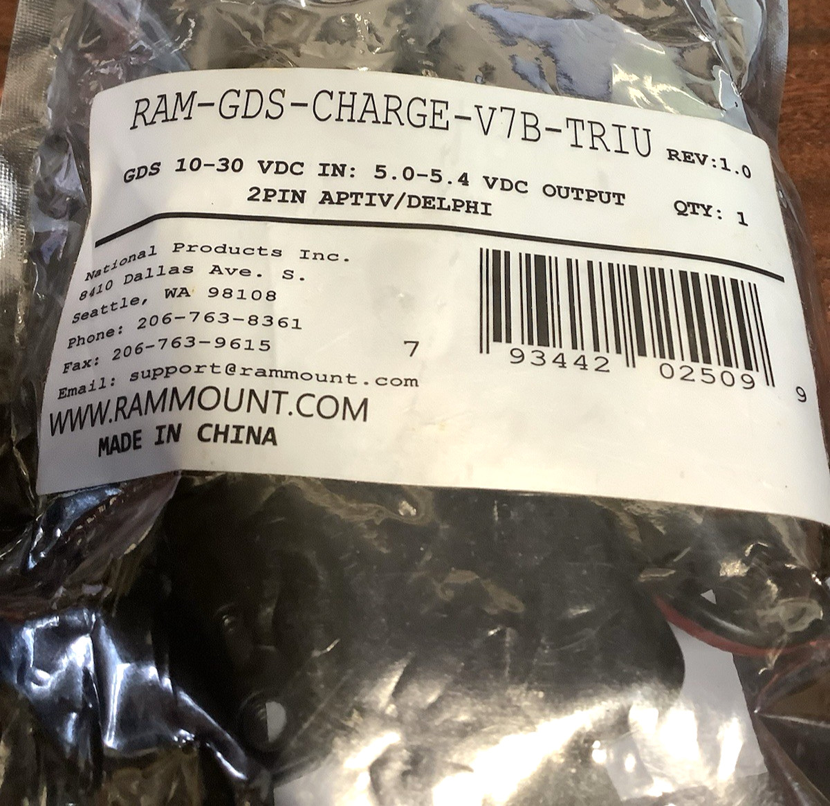 RAM MOUNT ~ RAM-GDS-CHARGE-V7B-TRIU ~ 2pin APTIV/DELPHI ~ 