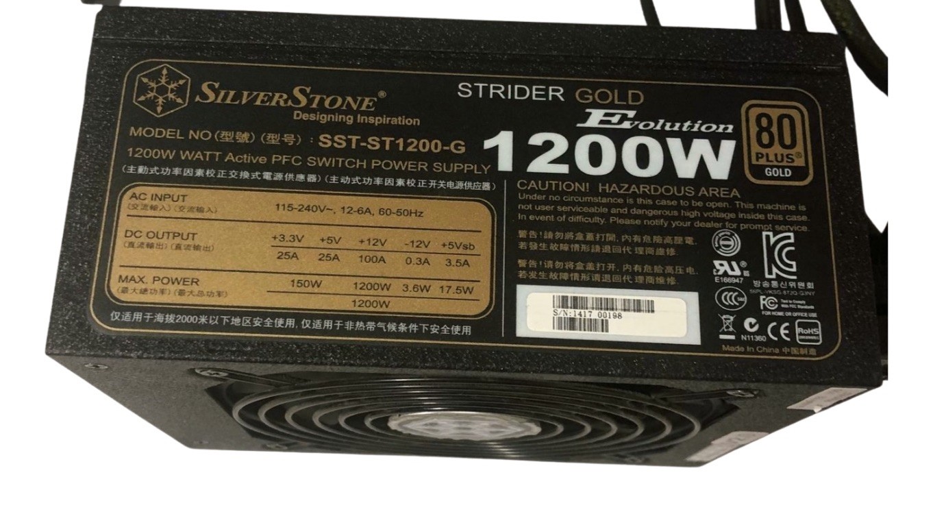 SilverStone 80 Plus SST-ST1200-G 1200W Strider Gold 80 Plus Gold Power Supply