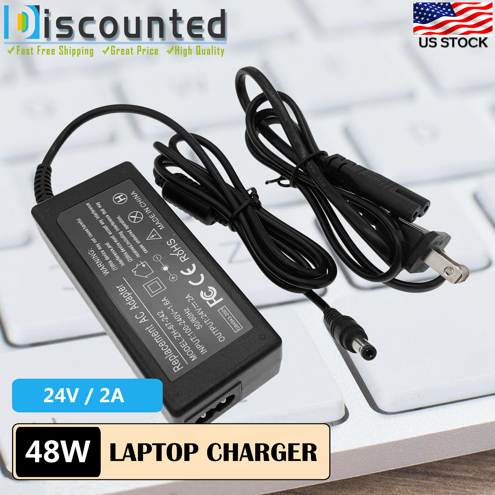 24V AC DC Switching Adapter Power Charger For LED Strip Light/CCTV 5.5mm*2.5mm
