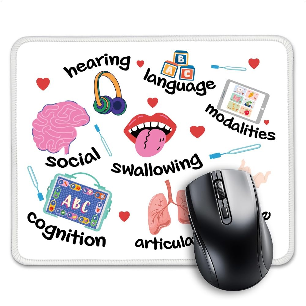 Speech Language Pathologist Funny Mouse Pad, Cute Square Mouse Pad for SLP, T...