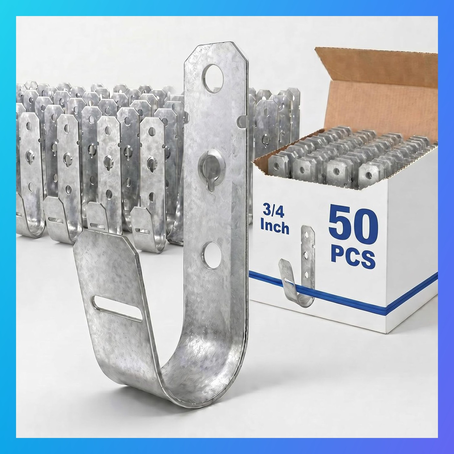 J Hooks for Hanging 50 Pcs Heavy Duty 3/4 Inch Wall Storage Hardware Brackets