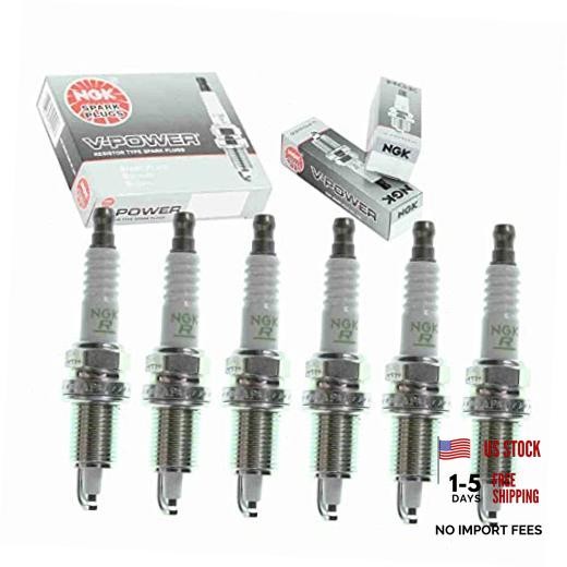 6 pc NGK V-Power Spark Plugs compatible with Jeep TJ 4.0L L6 1997-2006