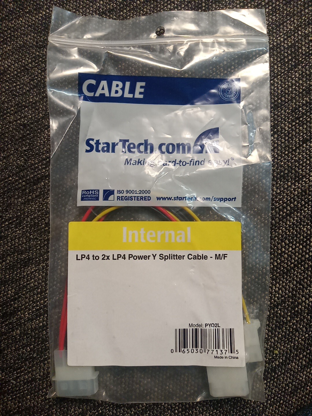 StarTech.com LP4 to 2x LP4 Power Y Splitter Cable M/F - LP4 Splitter - Molex Y S