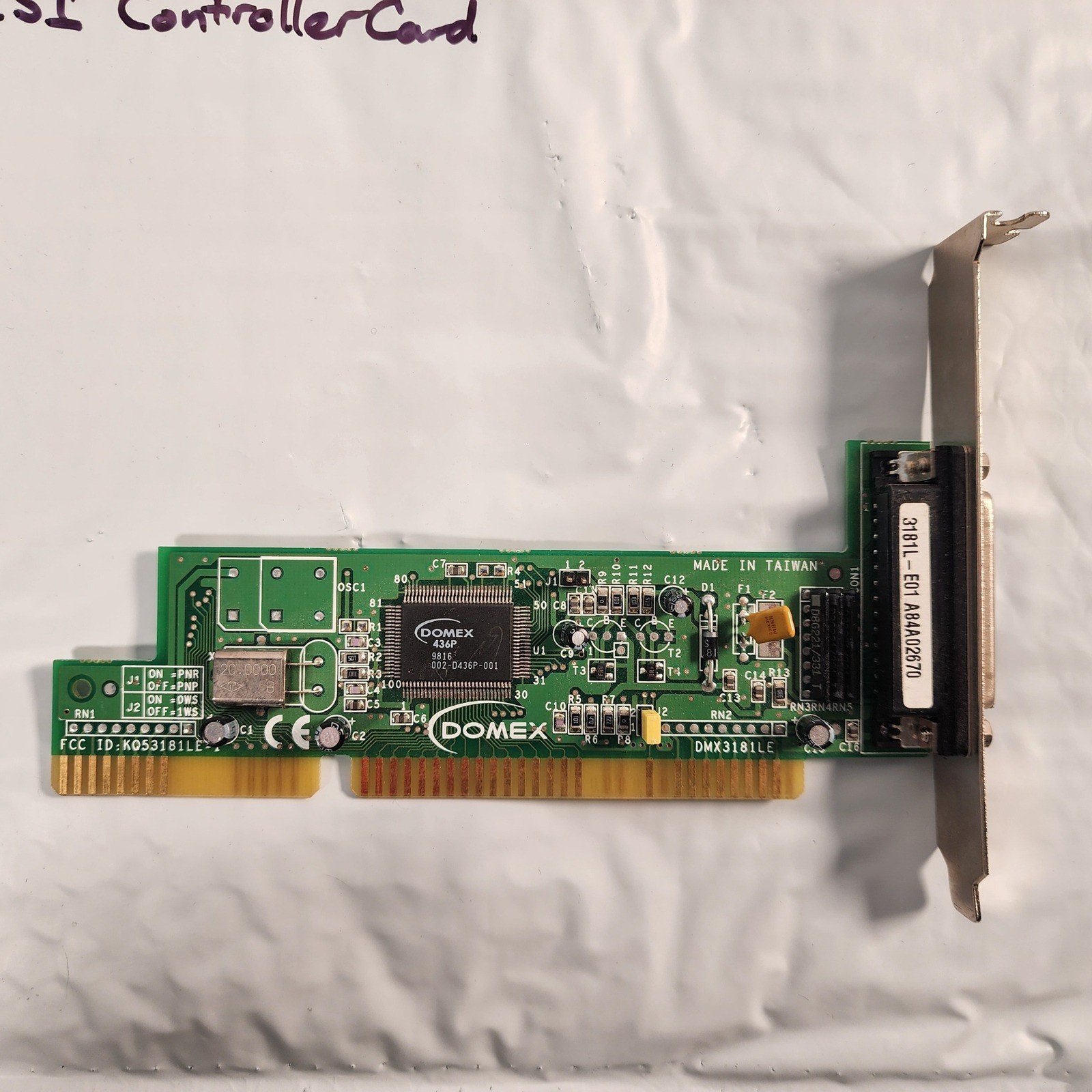 Domex DMX3181LE ISA SCSI Controller Card DB25 External Port 436P Chipset