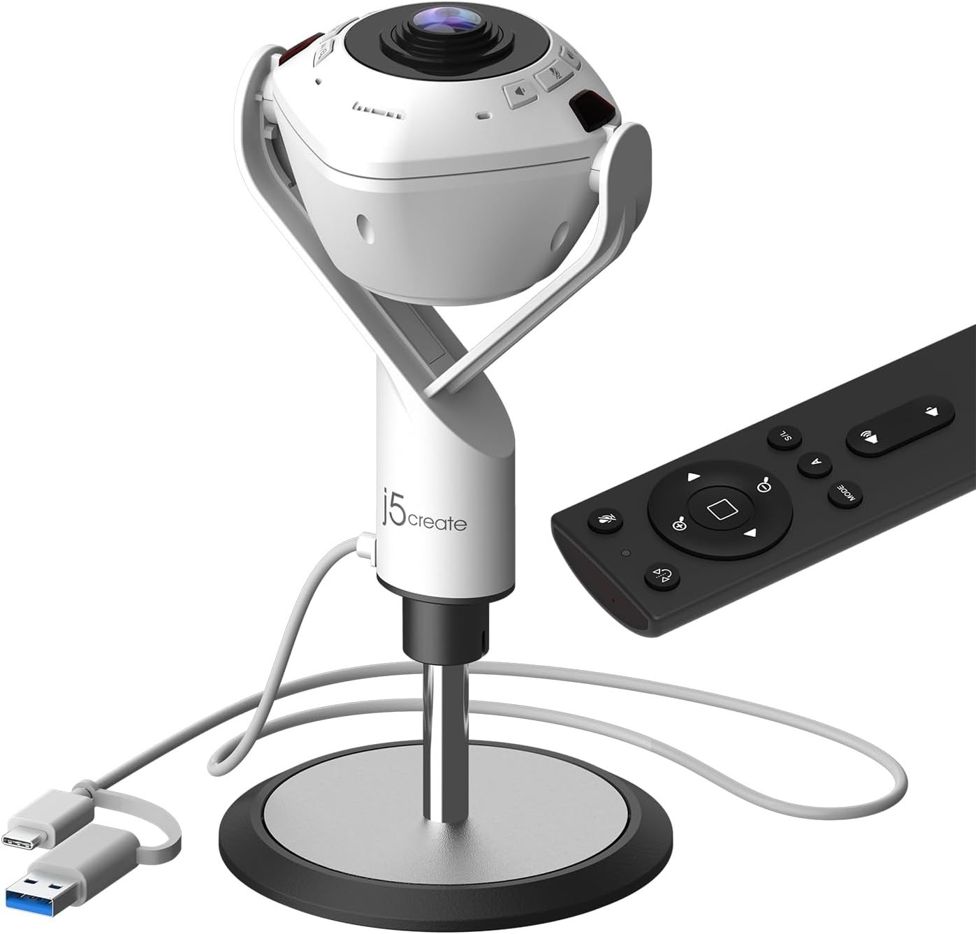 j5create 360 All Around AI webcam with speak  JVU368
