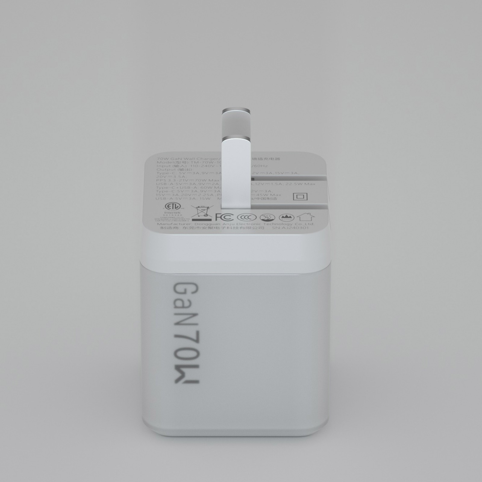 70W USB C Charger Block, Ultra-Fast 70W 2-Port Type C Charger for iPhone 17/16