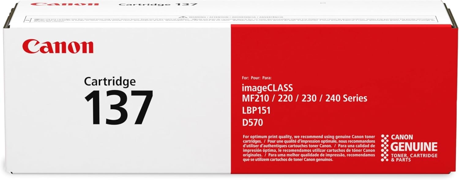 Canon 137 Black Toner Cartridge Compatible with LBP151dw MF210 MF220 MF230 MF240