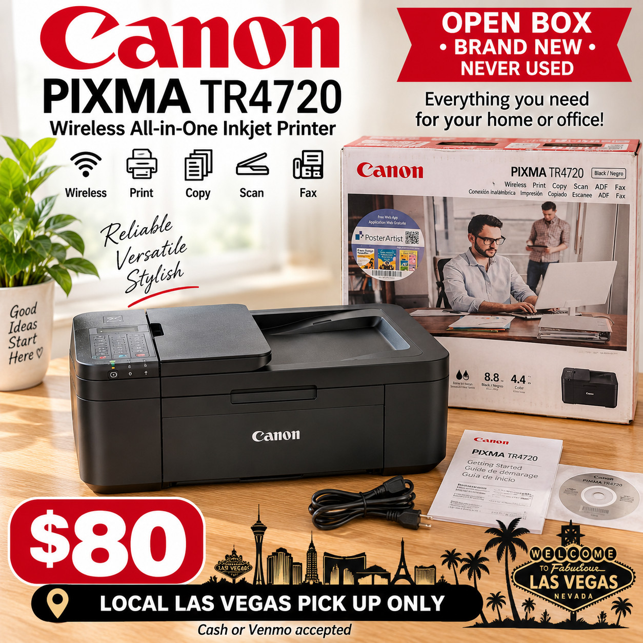 Canon PIXMA TR4720 Color Inkjet All-In-One Printer -Black