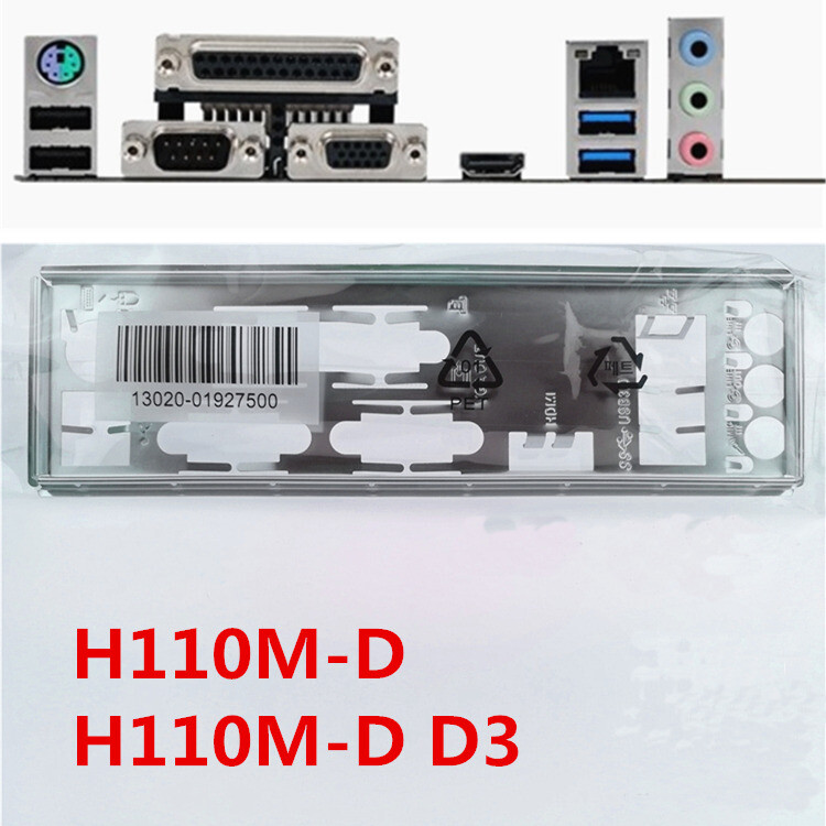 For Asus H110M-D & H110M-D D3 & H310M-D Shield I/O IO Backplate Motherboard