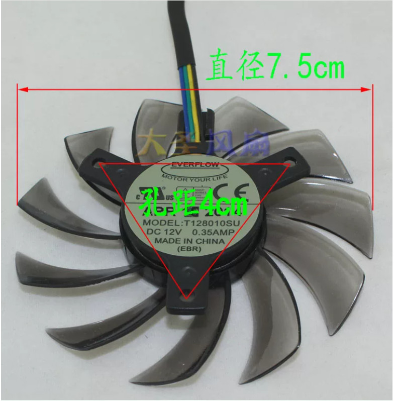 For Gigabyte GV-N960 N970 N980 Graphics Card Fan PLD08010S12HH T128010SU