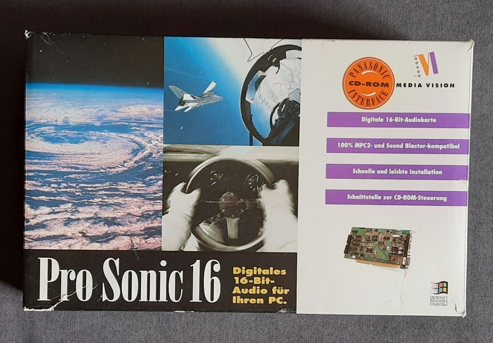 Media Vision Pro Sonic 16 ISA Sound Card (Jazz16, OPL3, Retro, 1993, Original Box)