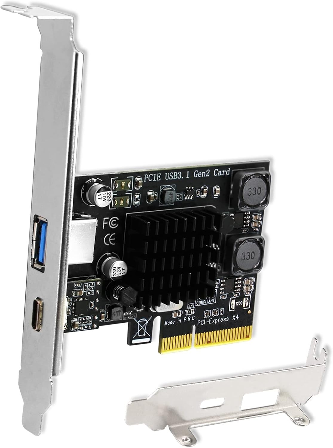 FebSmart 1X USB-A & 1X USB-C 10Gbps Ports PCIE USB 3.1 Gen 2 Card FS-AC-Pro