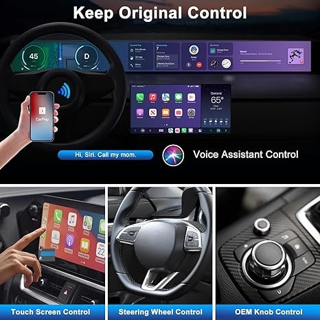 Wireless Apple CarPlay Adapter, 2023 Upgrade Adapter for OEM Wired Cars, -