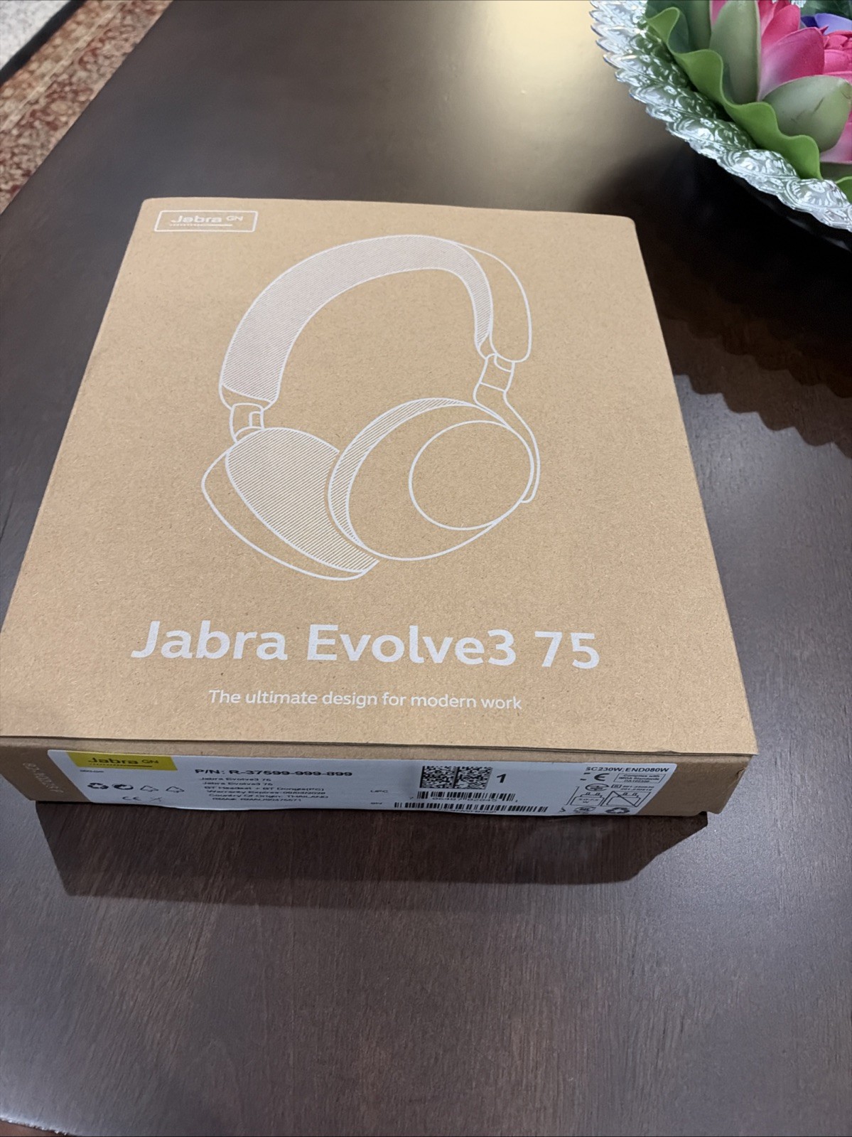 Jabra Evolve3 75 MS, Black, Bluetooth, Active Noise Cancelling, Link390c, NEW