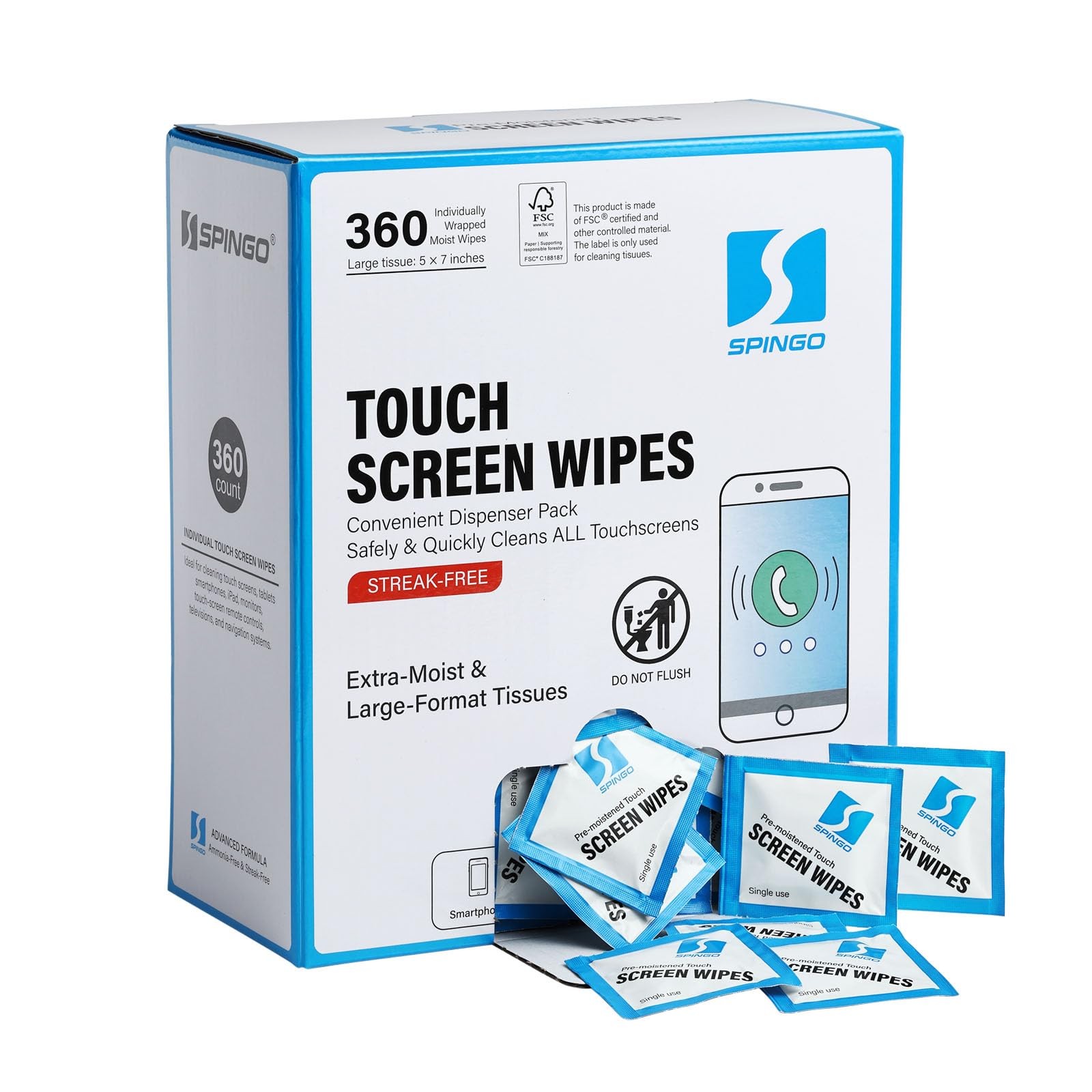 360 Count Screen , Screen Cleaner for Electronics, Touchscreens