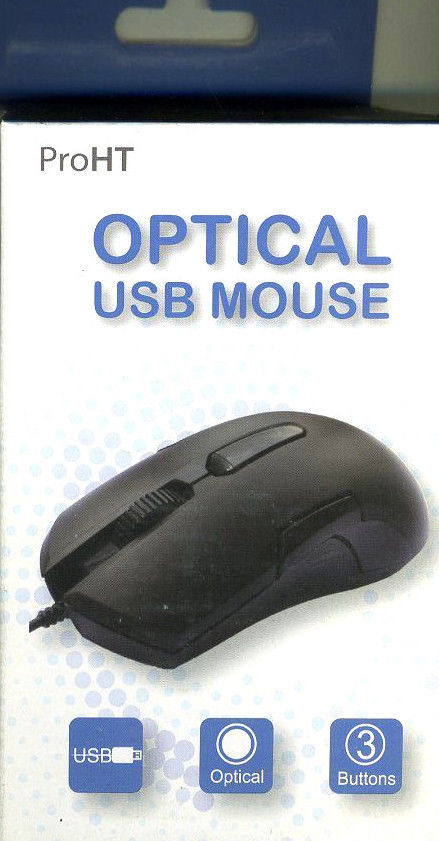 NEW PRO HT Inland USB Optical Mouse STANDARD SIZE 3 BUTTON 800DPU ERGONOMIC #533