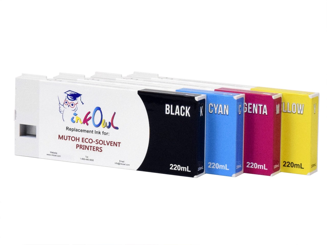 4x220ml InkOwl Compatible Cartridge Pack for Mutoh ValueJet Eco-Ultra Printers