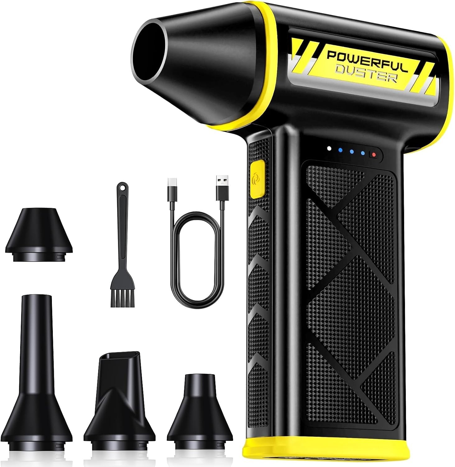 Compressed Air Duster, 130000RPM Ultra-Powerful Electric Air Duster, 3-Speed Cor