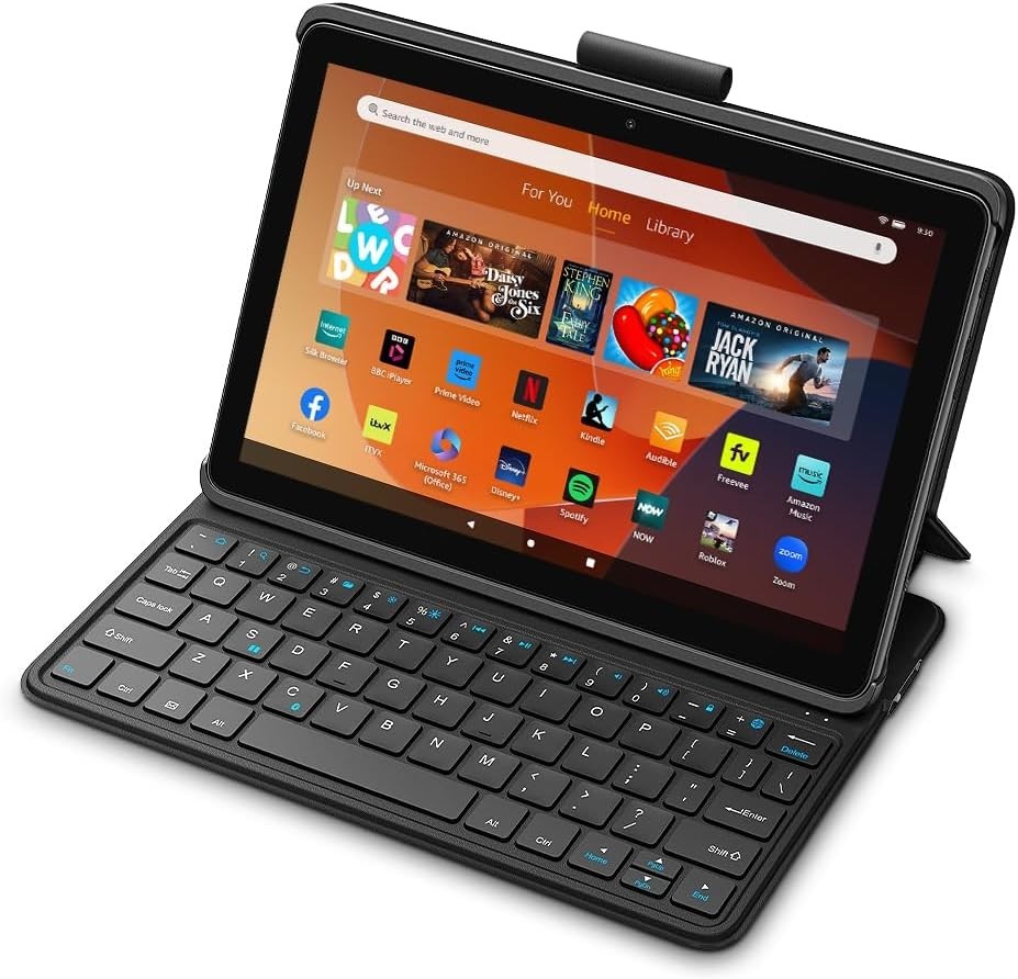 Made for Amazon Bluetooth Keyboard Case for Amazon Fire HD 10, (13th Gen 2023)