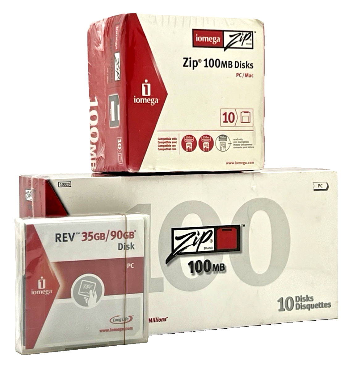IOMEGA ZIP 100MB SEALED LOT - MAC FORMATTED DISKS SUPER FLOPPY 