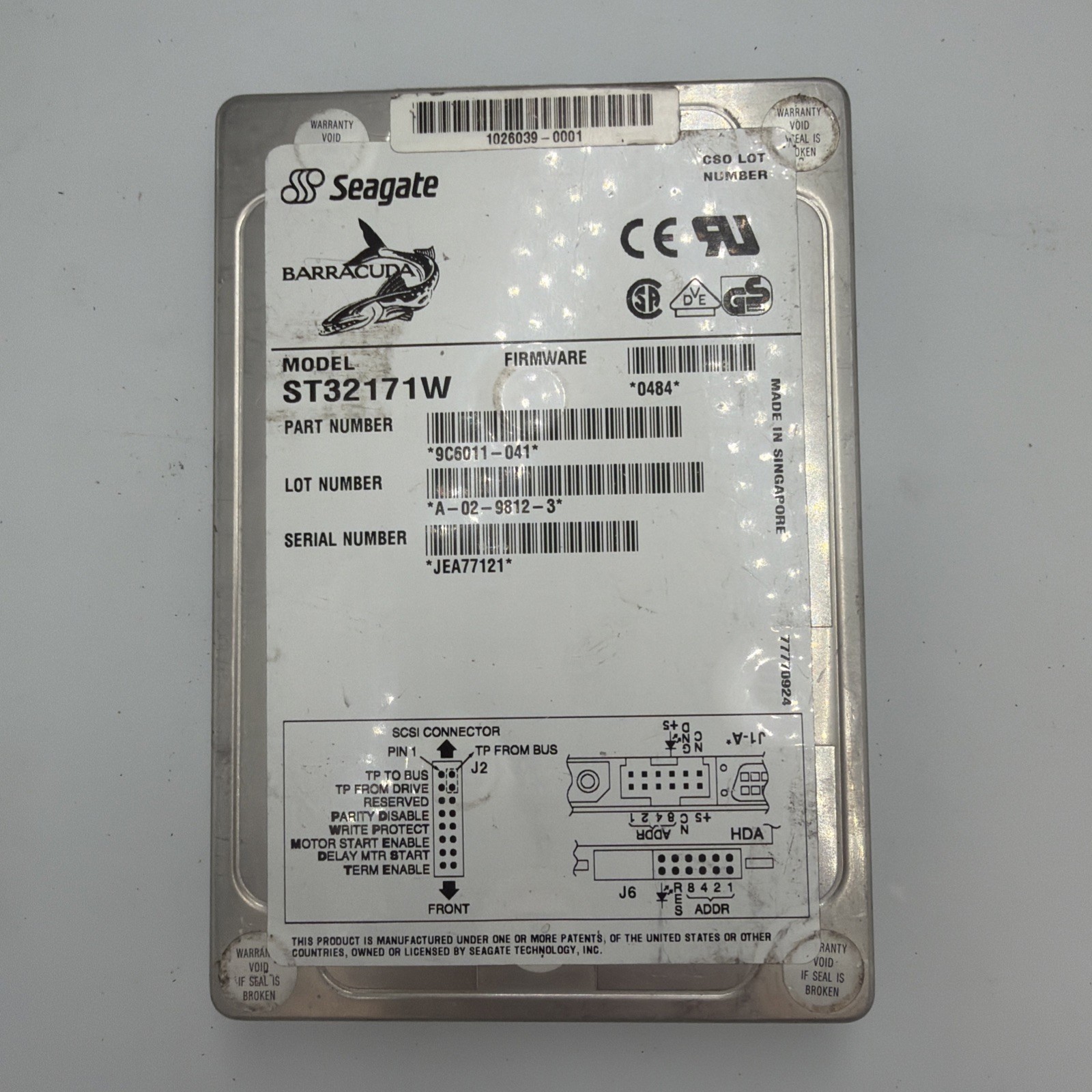 Untested Seagate Medalist ST32171W 7200RPM SCSI 3.5" Internal HDD SCSI 2.16gb