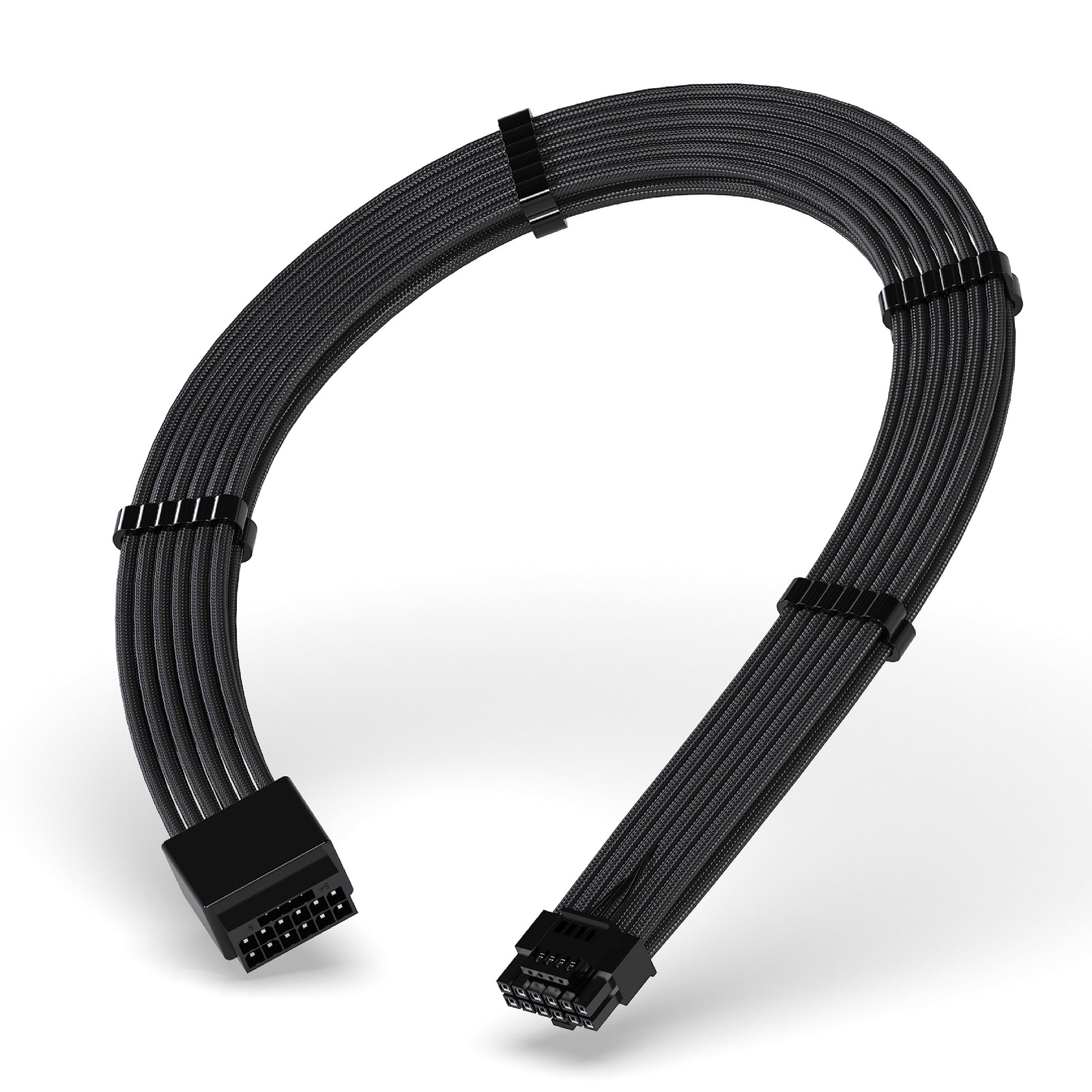 16pin 12+4 12VHPWR PCIe 5.0 GPU Power Sleeved Cable Extension, Male to Female...