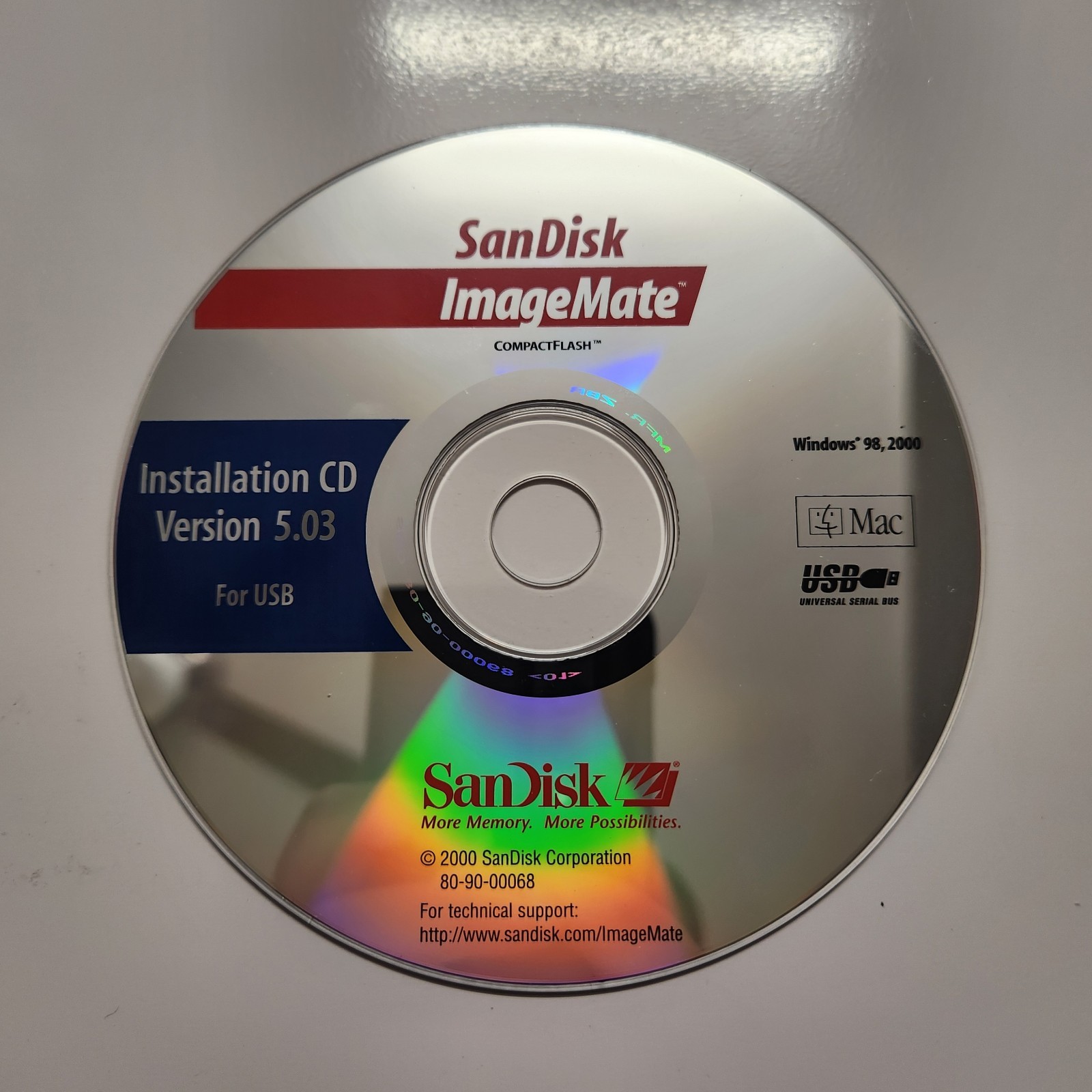 SanDisk ImageMate CompactFlash Installation CD V5.03 (PC; 2000) #2212