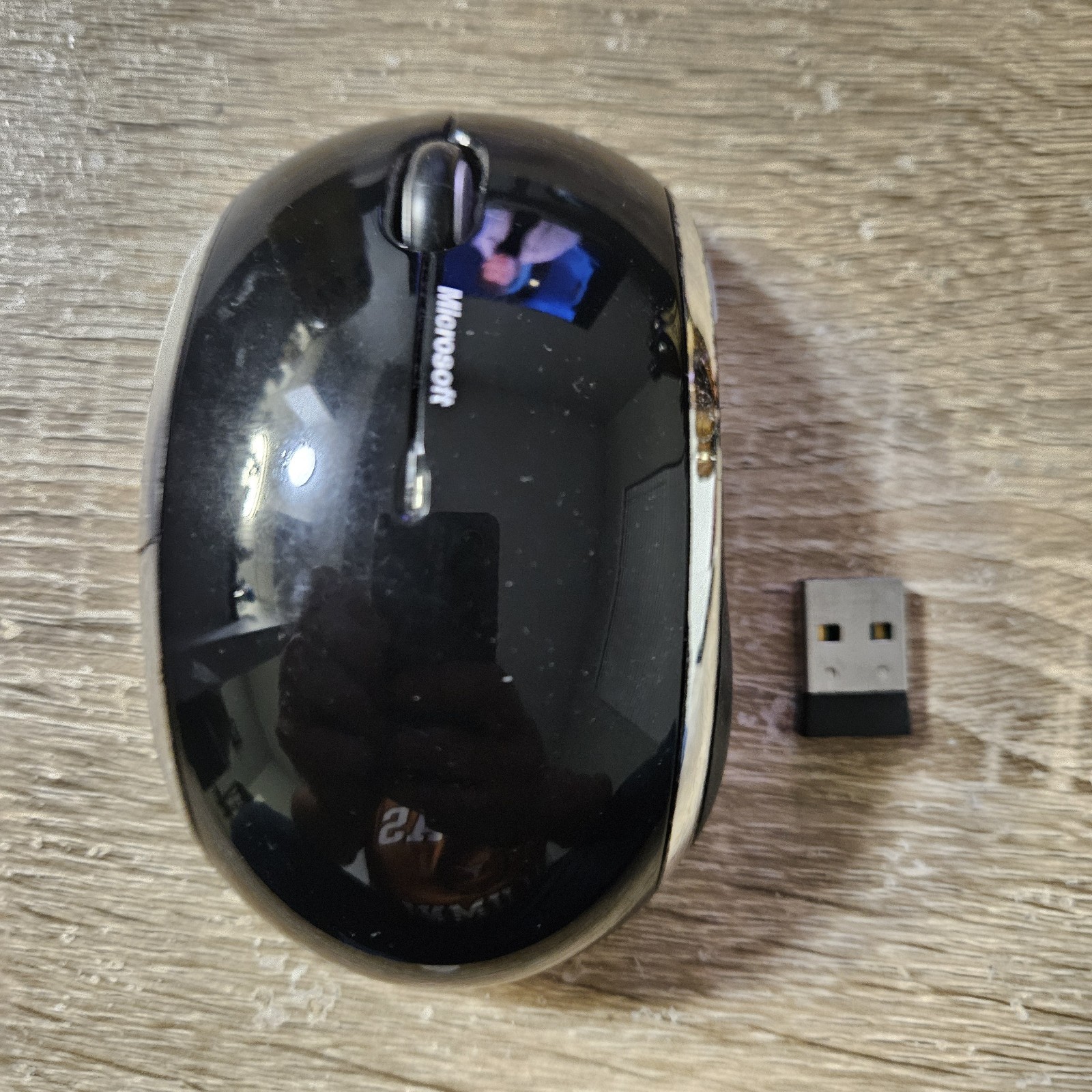 Microsoft Wireless Mobile Mouse 6000 Model 1383 Black W/ USB Dongle TESTED