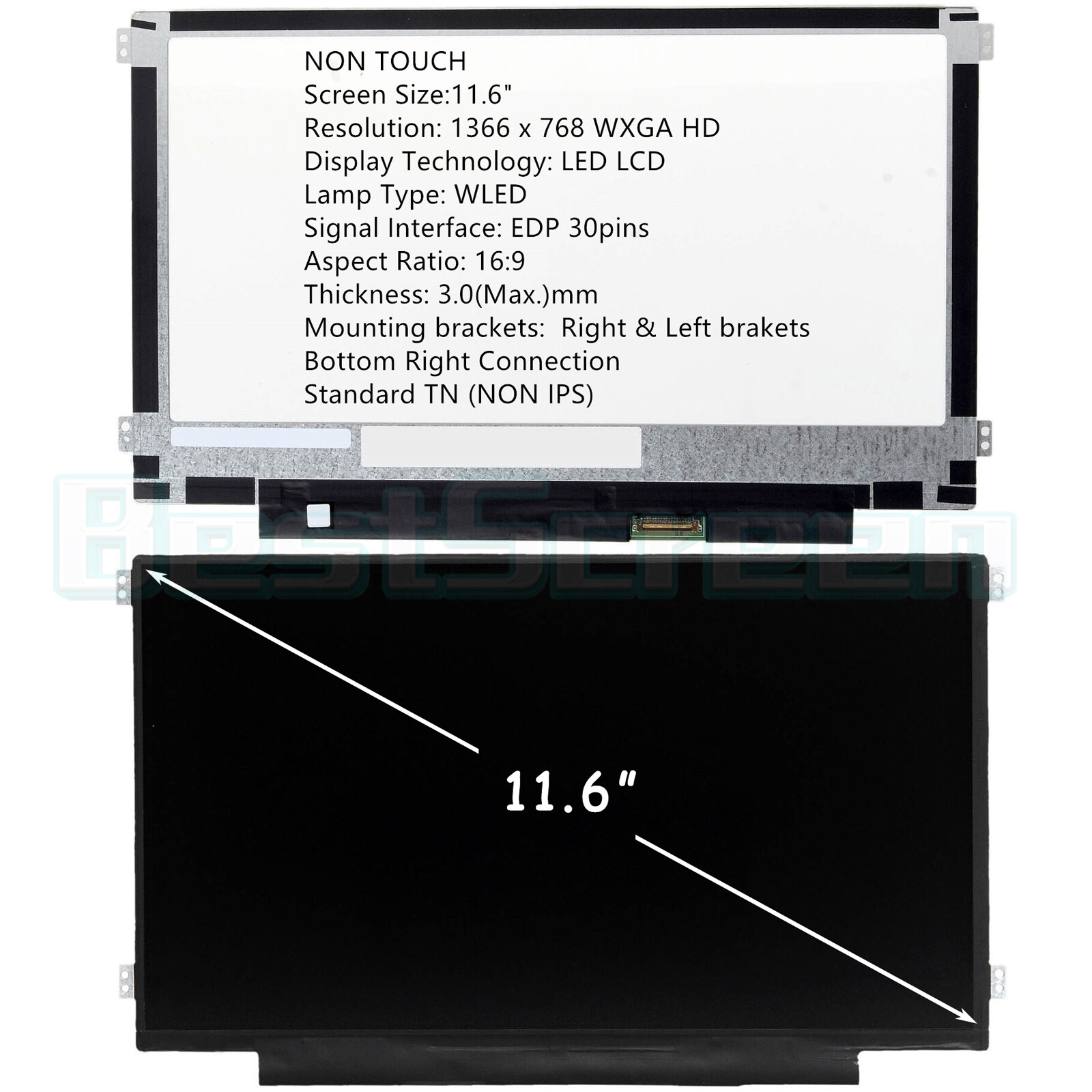 KL.11607.007 For Acer ChromeBook 11 CB3-131 LCD Display Screen Panel MATTE 11.6"