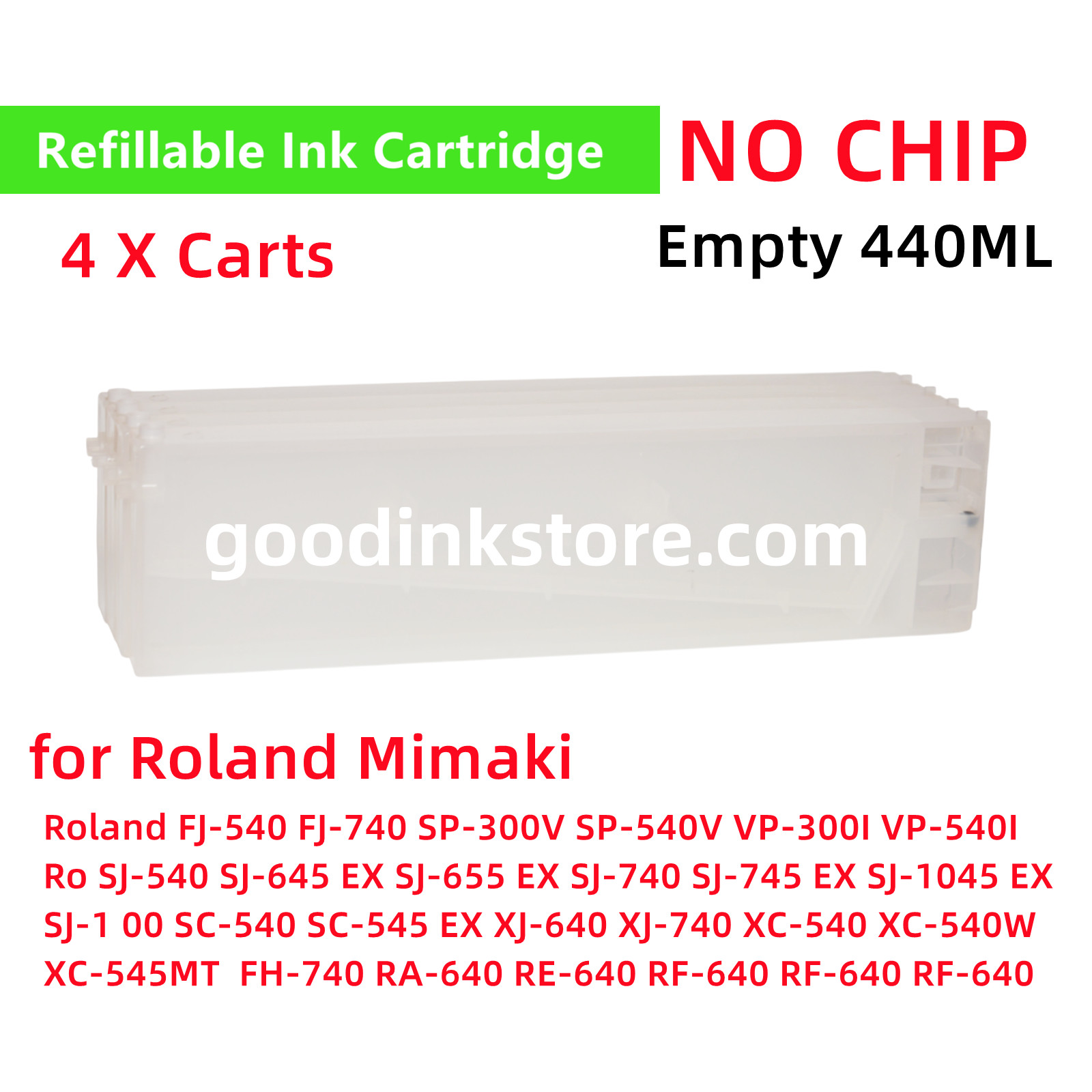Empty 440ML Refillable Ink Cartridge for Roland Mutoh Mimaki RE-640 RF-640