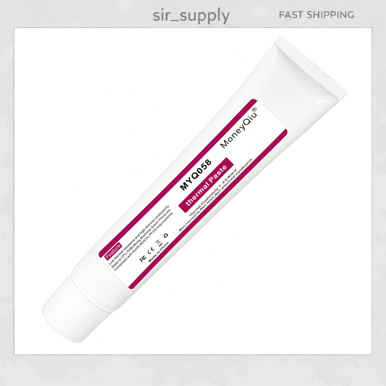 High-Performance CPU Thermal Grease Paste - 100g,  5.8W/m-k, Carbon-Based Compou