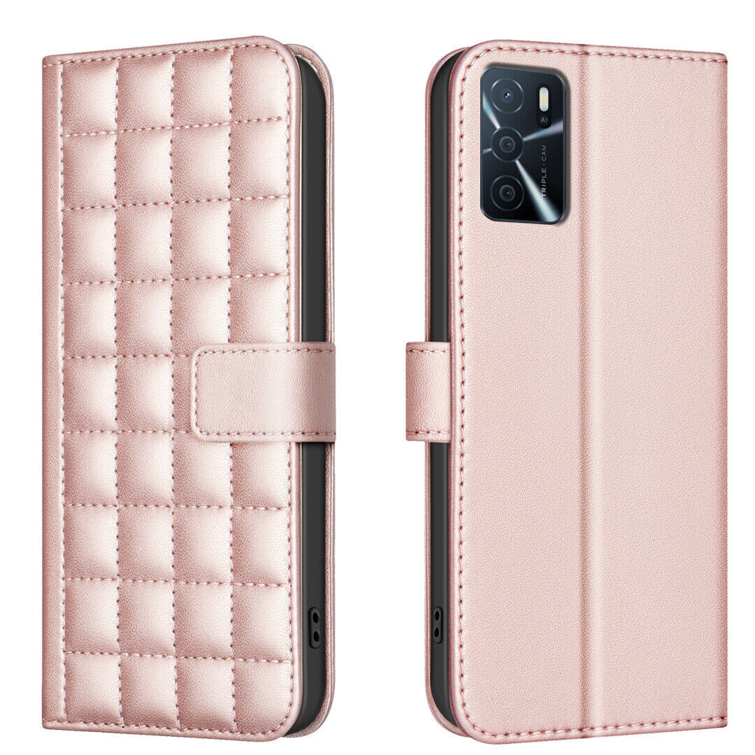 Luxury Strap Grid PU Leather Wallet Cover Case For A33 A53 A13 A05S A15 A24 A25