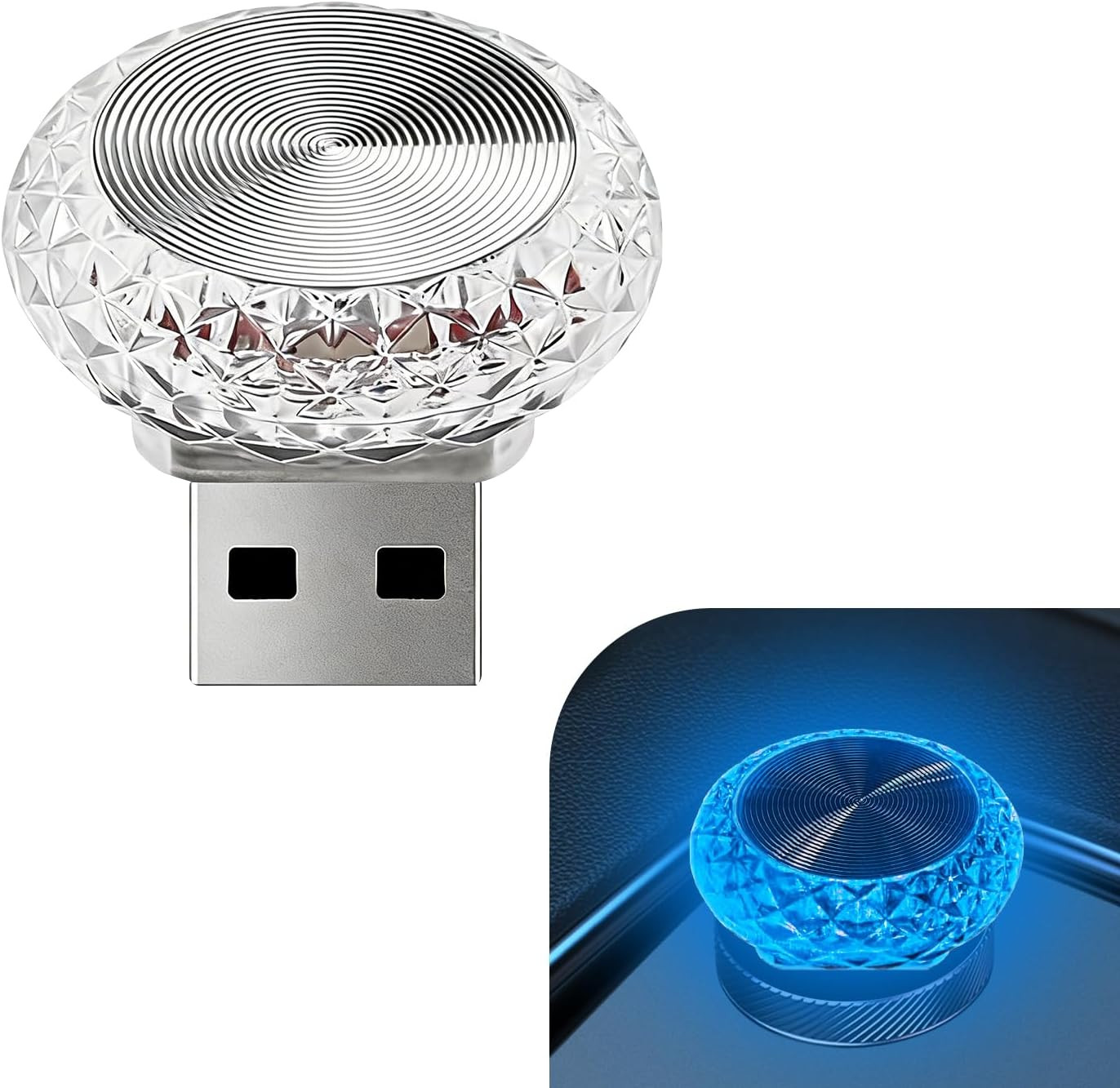 1 PC USB LED Car Interior Atmosphere Lamp, Plug and Play Portable Mini Car