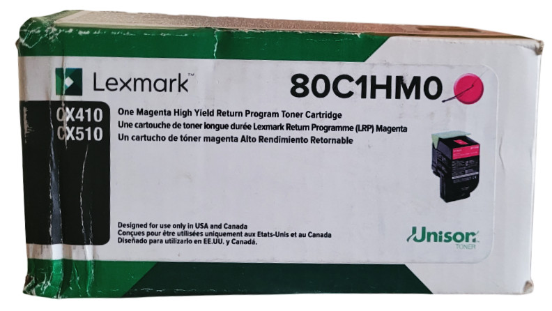 Lexmark 80C1HM0 Magenta High Yield Toner Cartridge With Deformed Box