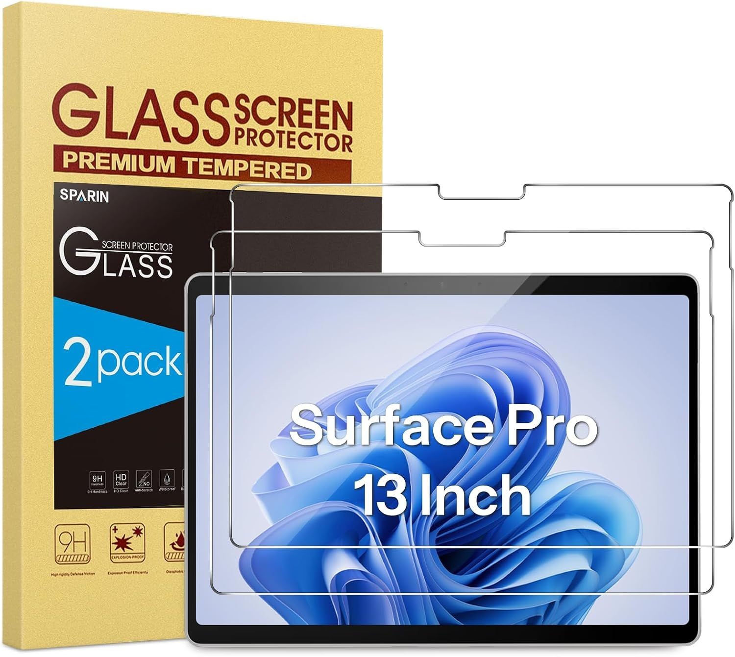 2 Pack Screen Protector for Microsoft Surface Pro 11/9/10/8/X/12 Edition