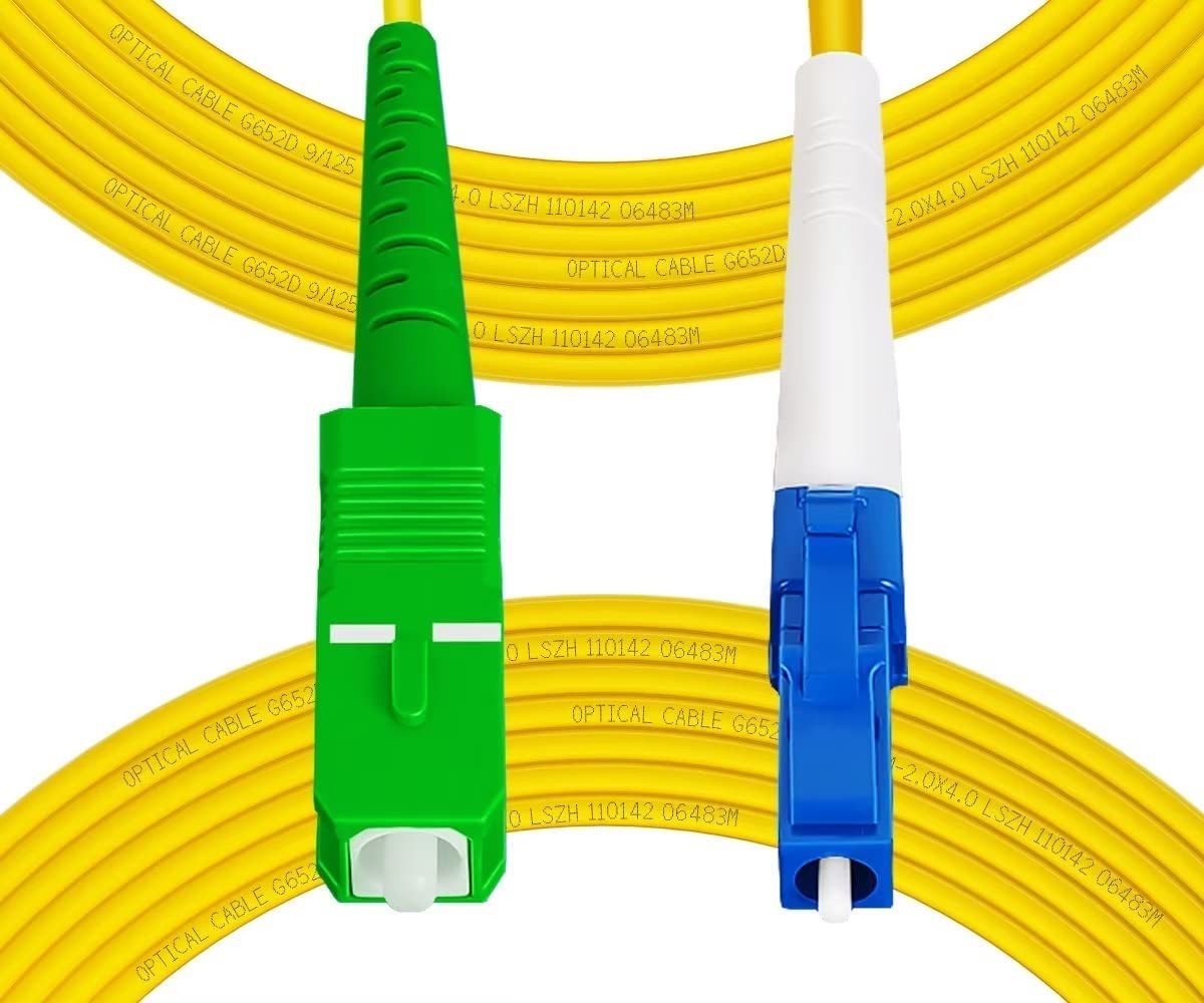 5 PCS OS2 LC to SC Fiber Optic Cable Singlemode 2m 7ft Patch Cord LSZH