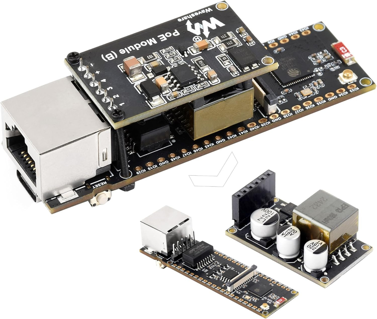 ESP32-S3 PoE Ethernet Development Board with Dual-Core Processor 240MHz Wi-Fi