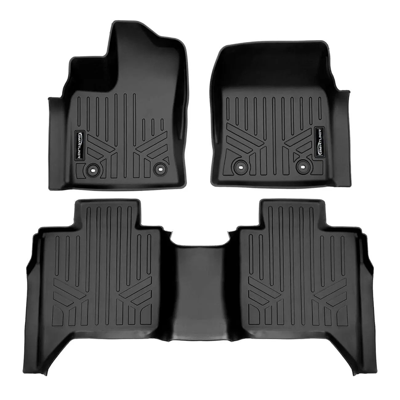 Smartliner Floor Liners Front/2nd Row 2022-2025 Toyota Tundra Crewmax Cab (Black