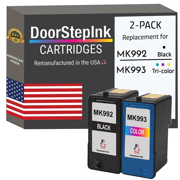 DoorStepInk Compatible Ink Cartridge for Dell Series 9 MK992 Bk /MK993 Color-USA