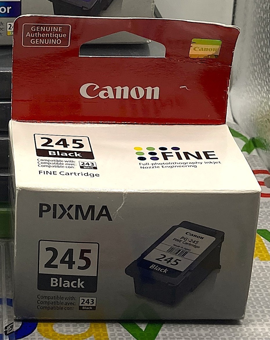 Genuine Canon Pixma Printer Cartridges - PG 245, CL-244 & 246 (Sold Separately)