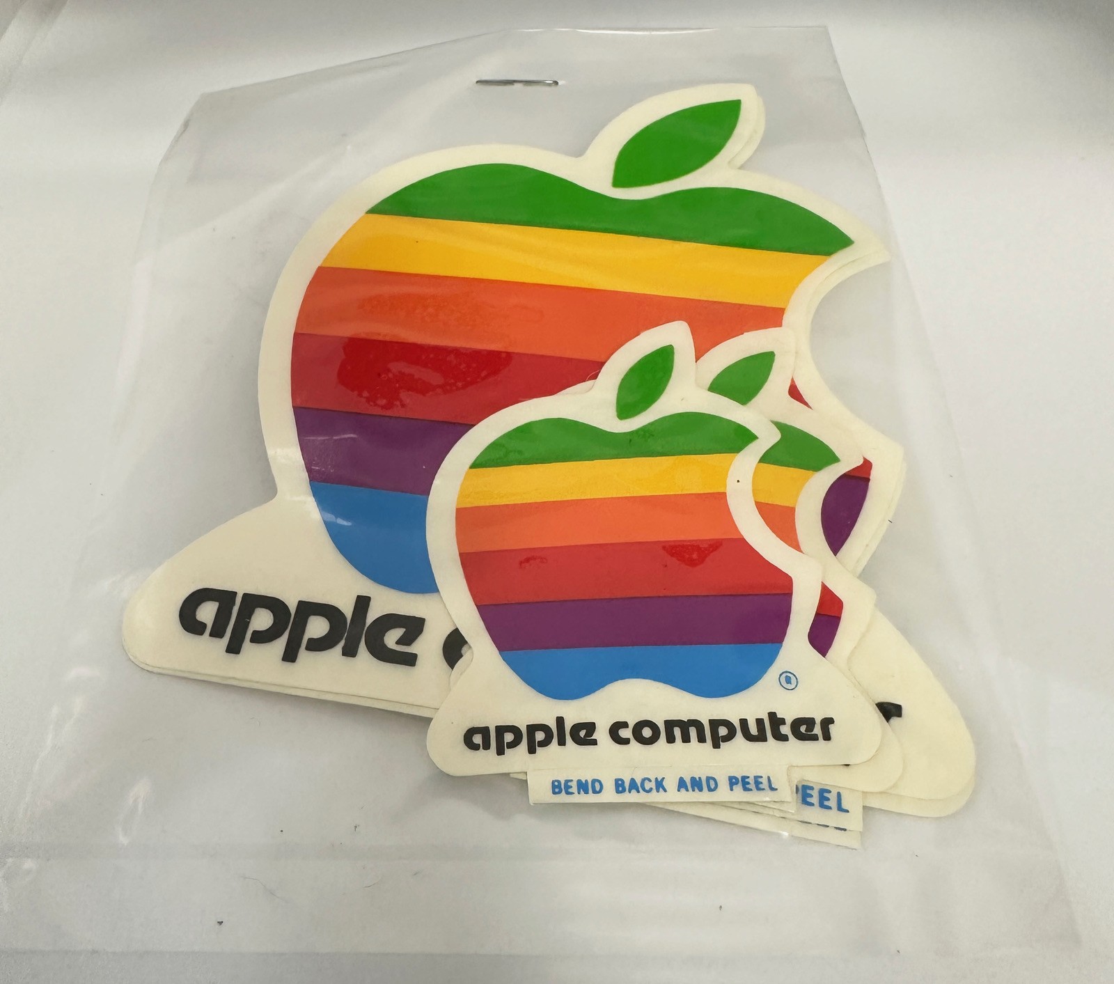 Vintage Apple Collectable: Apple Logo Sticker Set of 3 Stickers