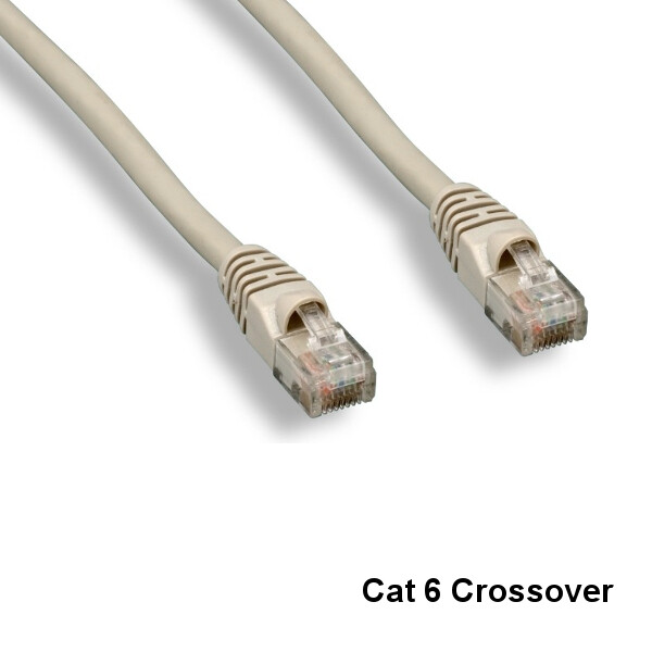 KNTK Gray 7ft Crossover Cat6 UTP Ethernet Patch Cord 24AWG Switch Router RJ45