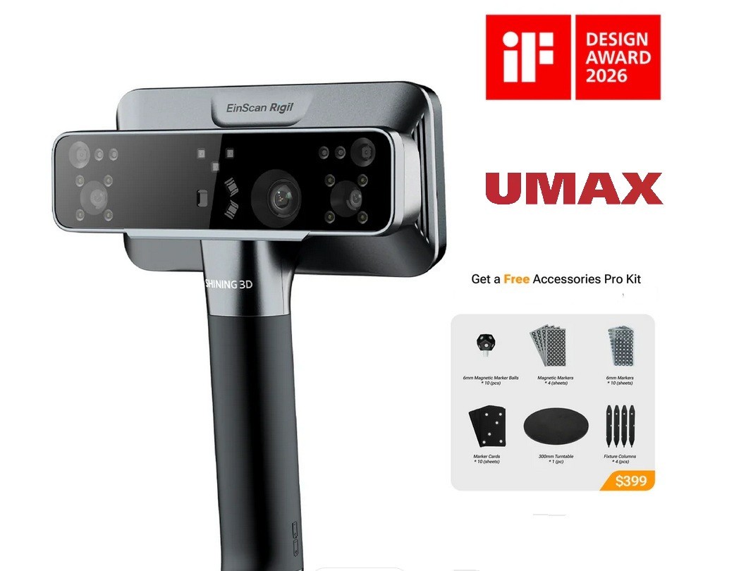 Shining3D EinScan Rigil v1.2 Wireless Tri-Mode 3D Laser Scanner +Software & More