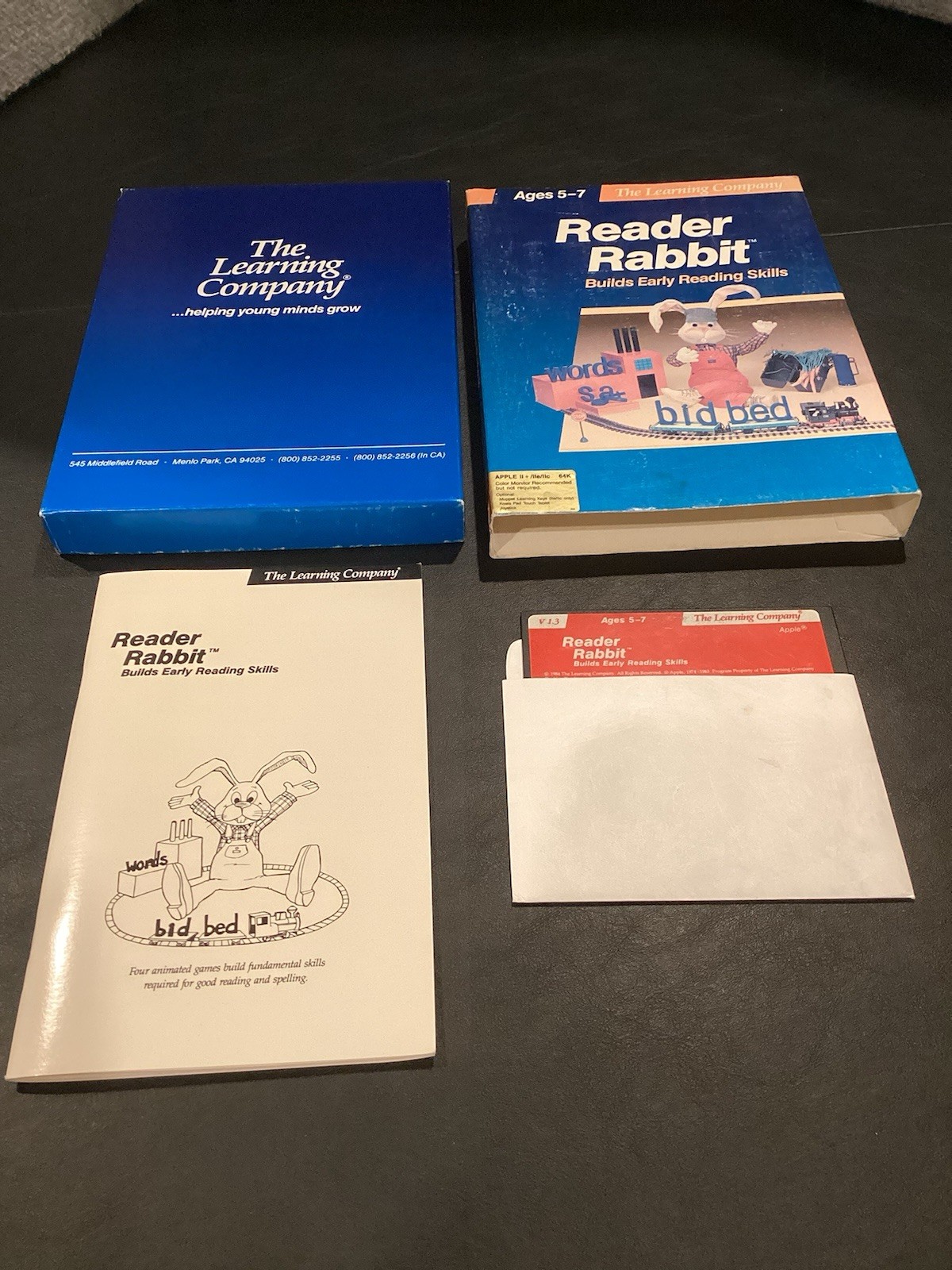 Vtg Writer Rabbit Apple II II+ IIe IIc 64K Learning Co 1986 Educational Software
