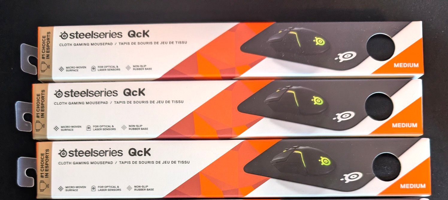 3 Steelseries Qck Medium Gaming Mousepad,  Black Non-Slip Cloth SEALED Lot of 3